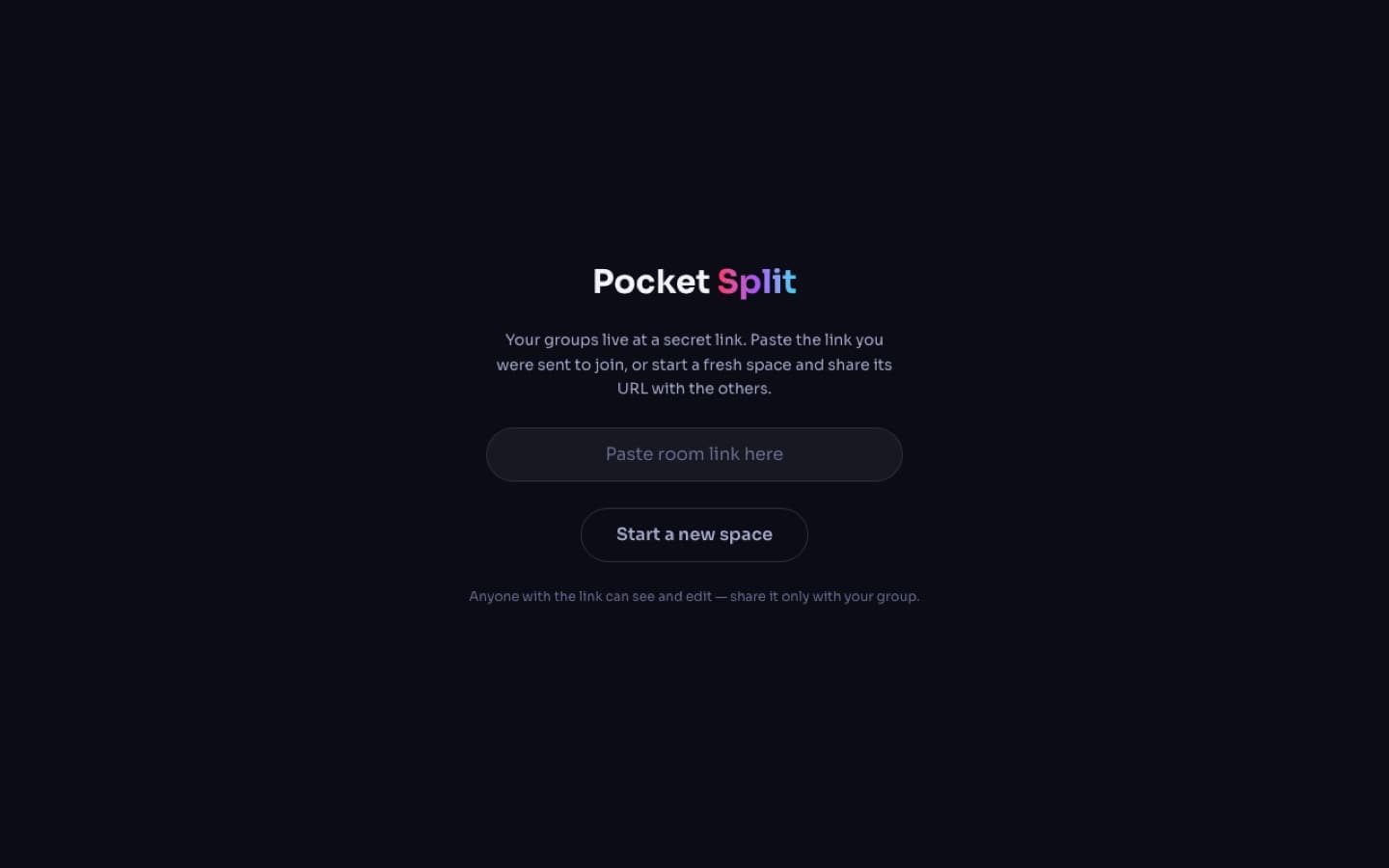 The Pocket Split expense app
